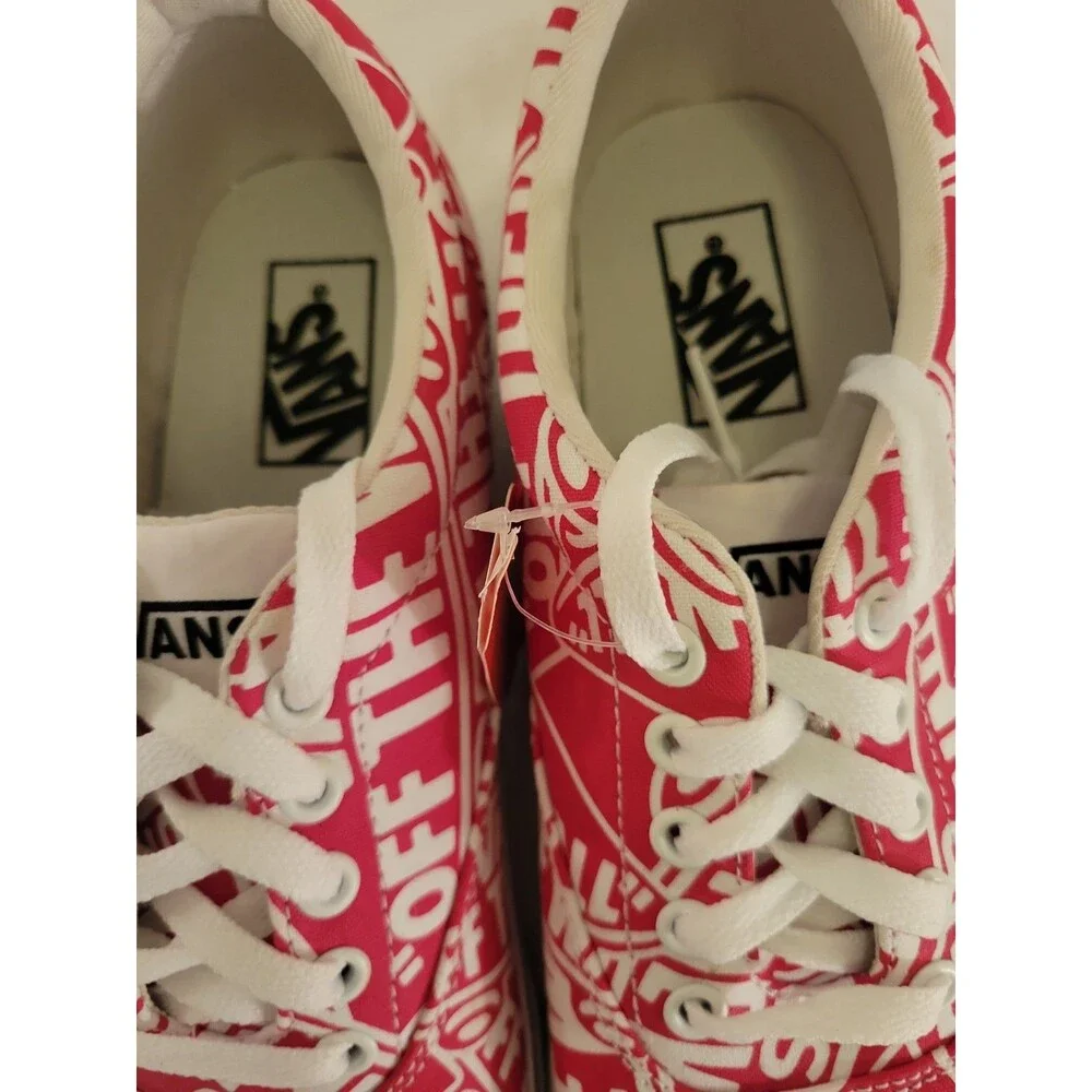 VANS Authentic OTW Repeat Mens 10 Slip Sneakers Red White Nwt